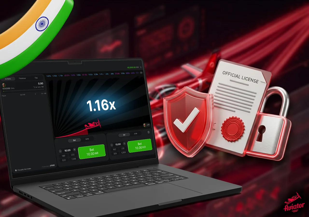 Detailed information about the legality, licensing, and safety of playing Aviator in India.